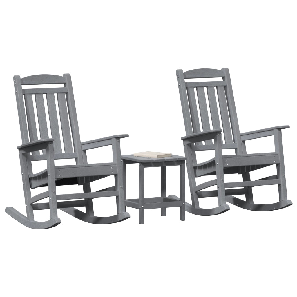 Set Giardino  3 Pezzi Grigio Chiaro HDPE