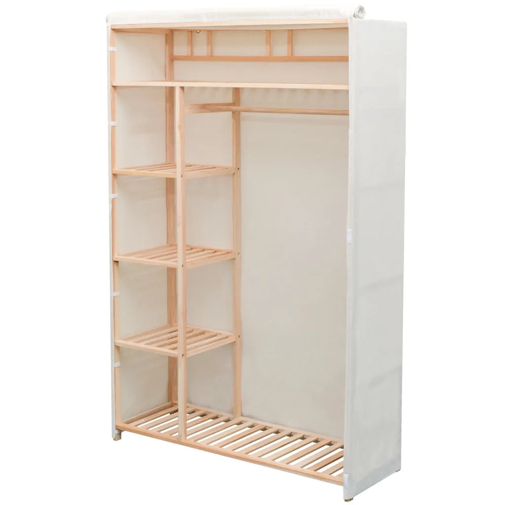 Armadio in Stoffa e Legno di Pino 110x40x170 cm CFW5360663