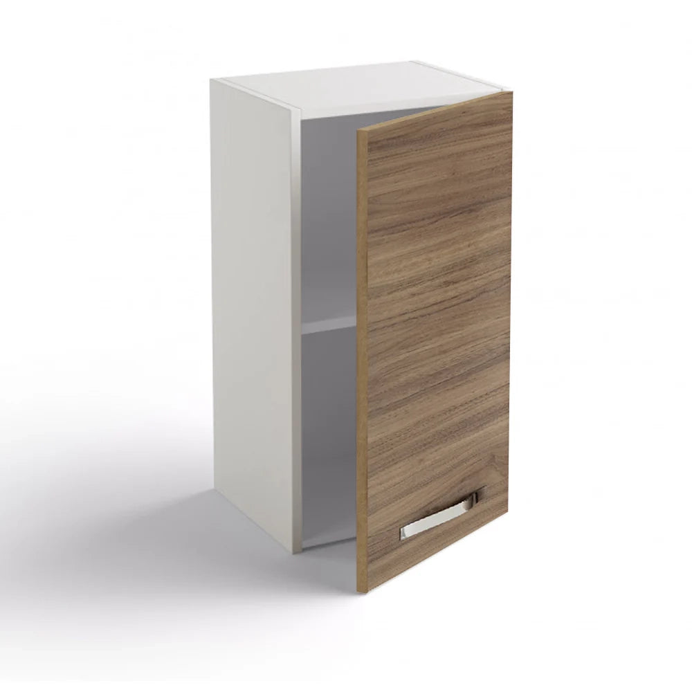 Pensile per cucina componibile da 40 cm con 1 anta linea MAKA, realizzata in legno 100% MADE IN ITALY, colore Noce, Apertura Dx