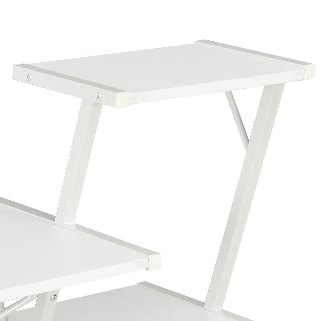 Scrivania | Tavolo da Ufficio con Ripiano Bianca 116x50x93 cm