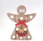 Decorazione Addobbo Natalizio Natale con Base legno con Luce 24 cm