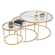 Rowan, Tavolino da Salotto Cassetti, 80x80x43h cm oro