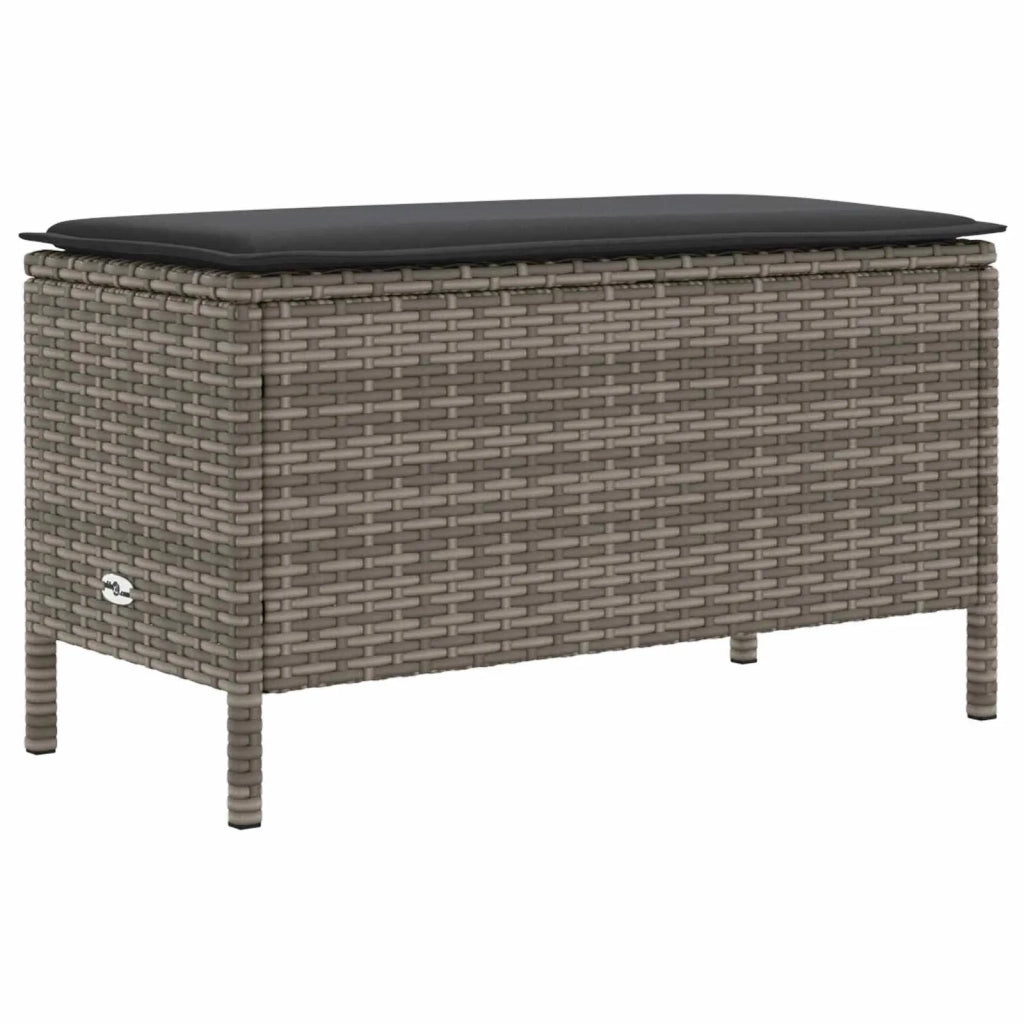 Sedia da giardino-Poggiapiedi da Giardino Grigio e Grigio Scuro 80 x 38 x 45 cm