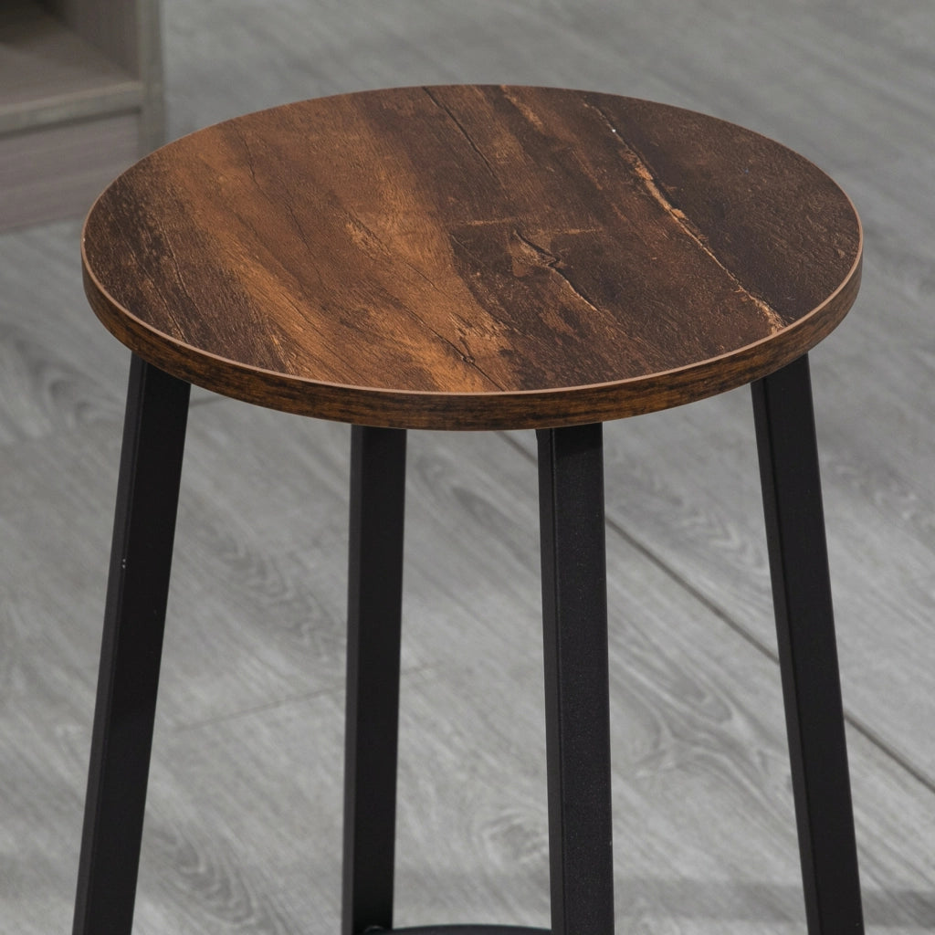 SGABELLO ALTO Set da 2 pezzi 42x42x65 cm Brown compensato e acciaio