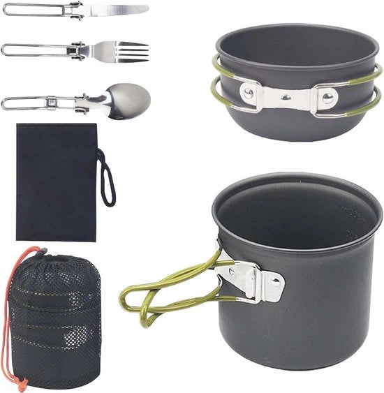 Set di cucina da campeggio per 1-2 persone, set di servizio da campeggio in alluminio 

Modello: Allecto Plus 
Codice prodotto: 123456