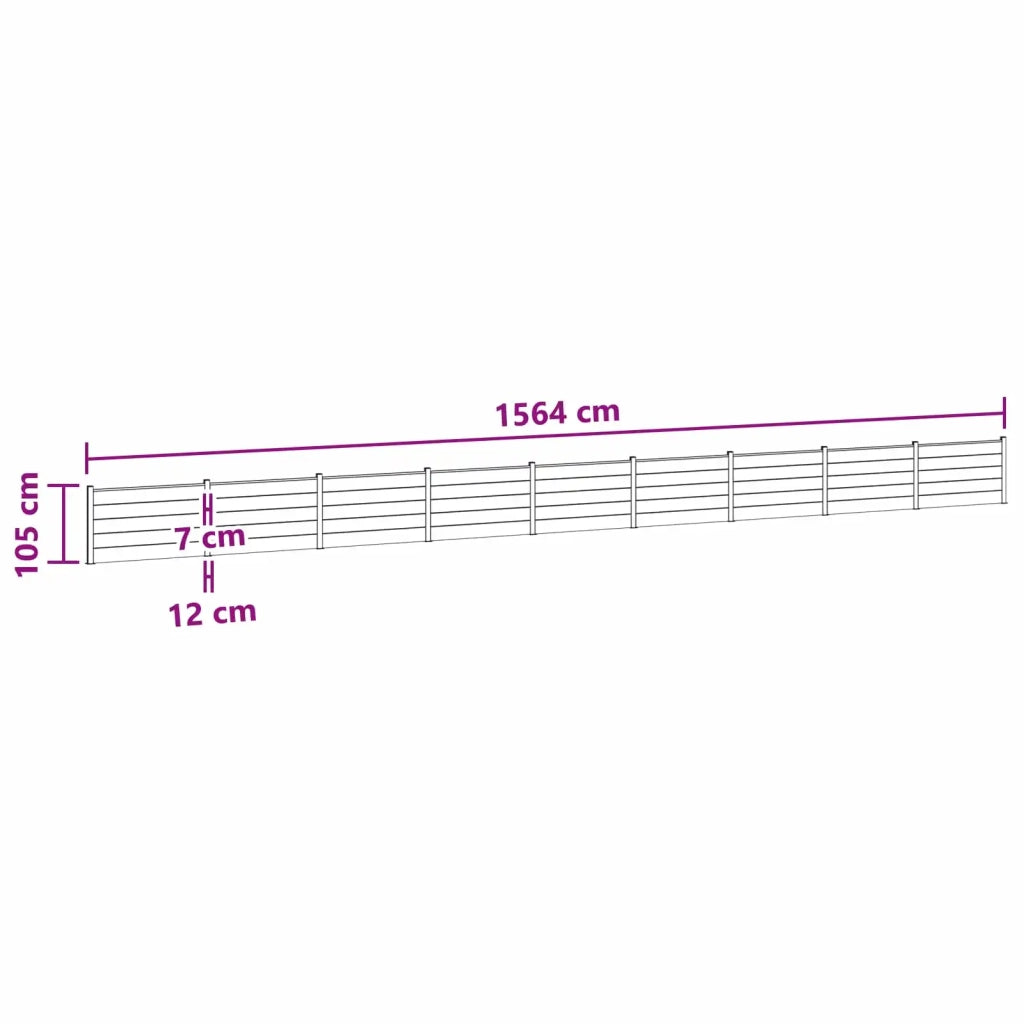 Pannello di Recinzione 9 pcs WPC e Alluminio Nero 3429455