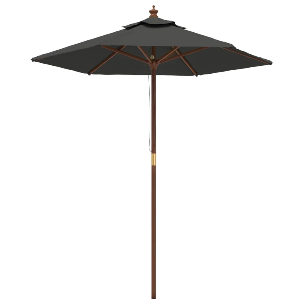 Ombrellone da giardino con palo in legno 196 x 231 cm antracite 02_0008332
