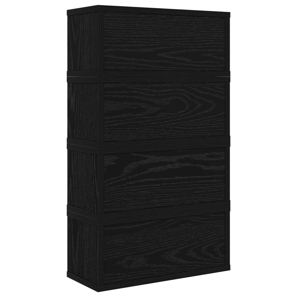 Rack per Stoccaggio CD 4 pz Rovere Nero 40 x 17 x 17 cm 8012711