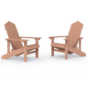 Sedie da Giardino Adirondack 2 pz | Sedie da Esterno in HDPE Marrone