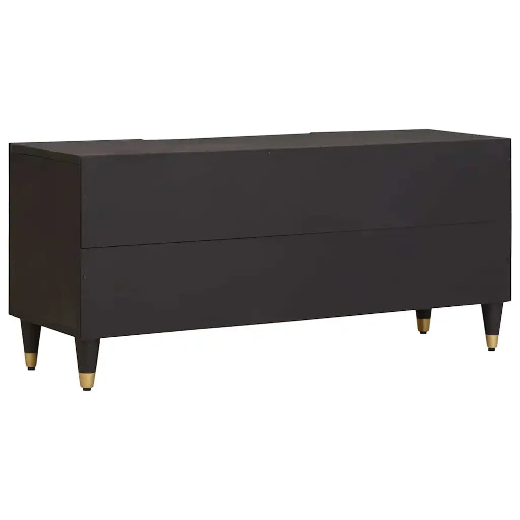 Mobile TV Nero 105 x 33 x 46 cm Legno di mango massello