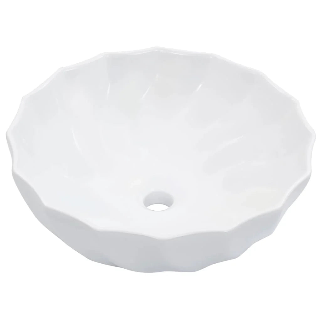 Lavabo da appoggio per l'interno del bagno cabina doccia cabina WC 46 x 17 cm ceramica bianca 02_0002630