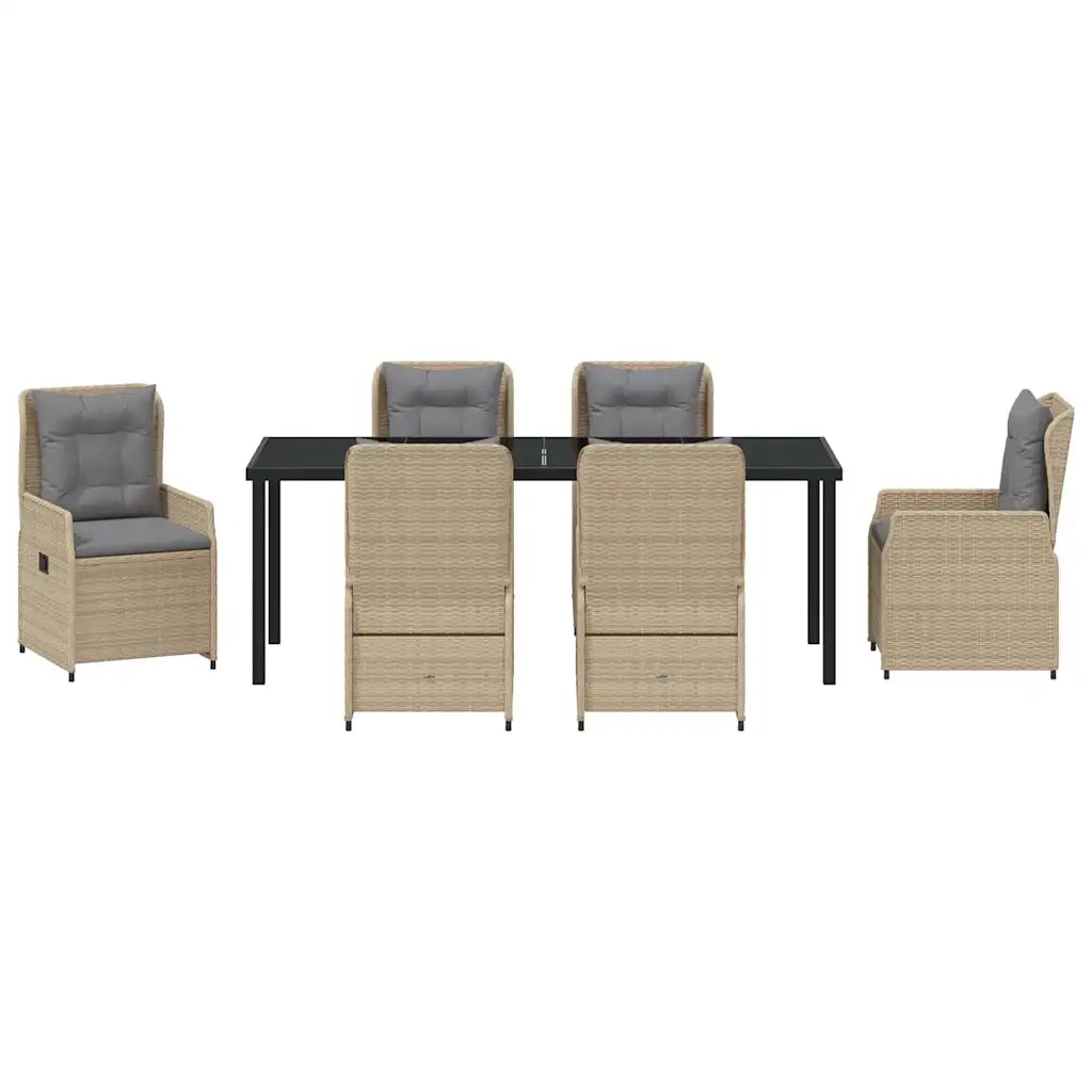 Set da Pranzo per Giardino 7 pcs Beige e Grigio Chiaro 3380965