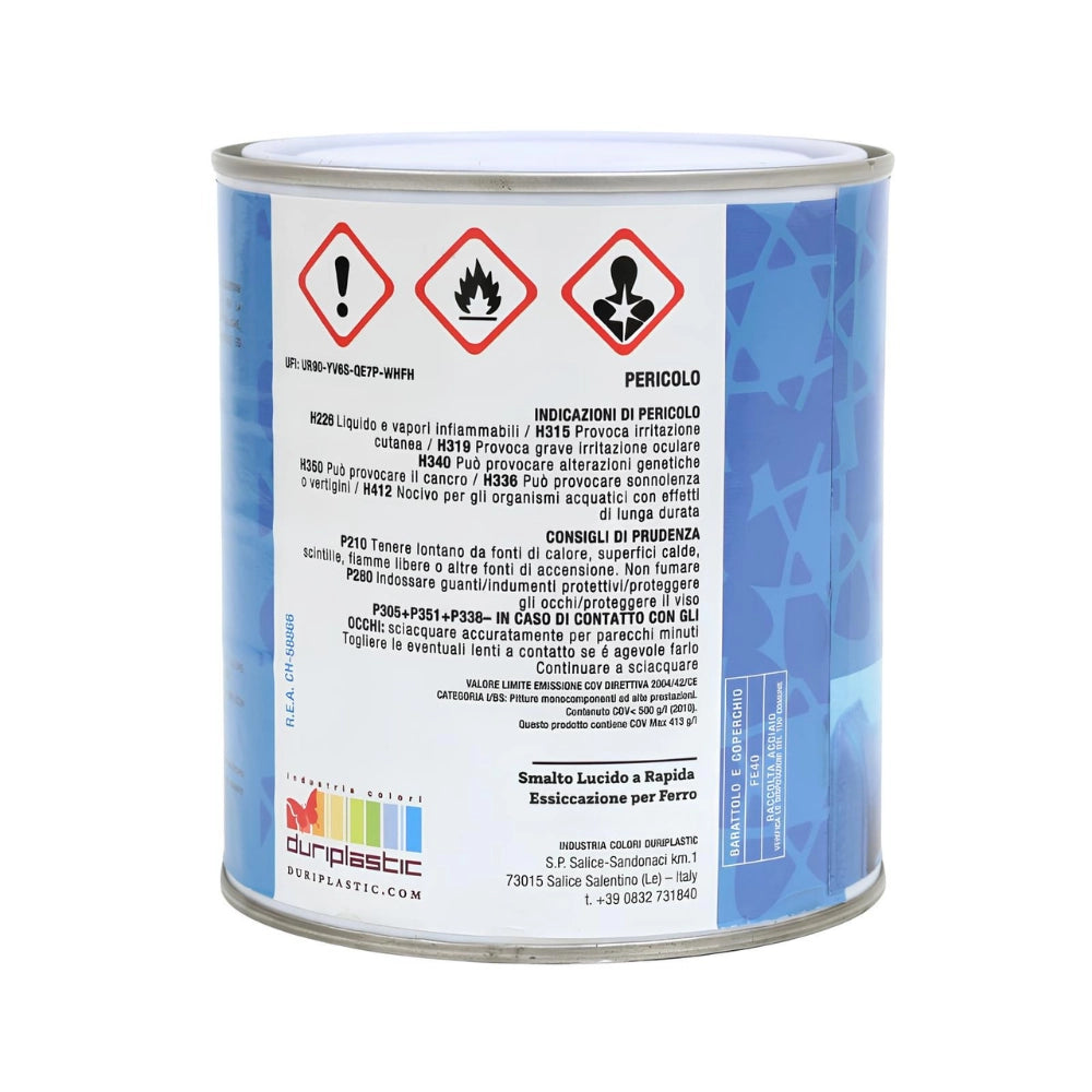 Durilux smalto sintetico lucido rapida essiccazione blu 537 ral 5017 per ferro *** formato 2.5 lt, confezione 1