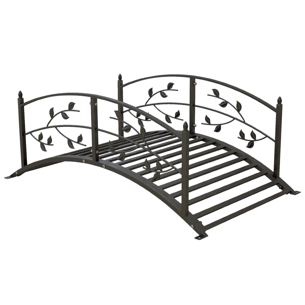 Ponticello da giardino per laghetto ¨C zephmum ¨C nero acciaio 119x67x47 cm