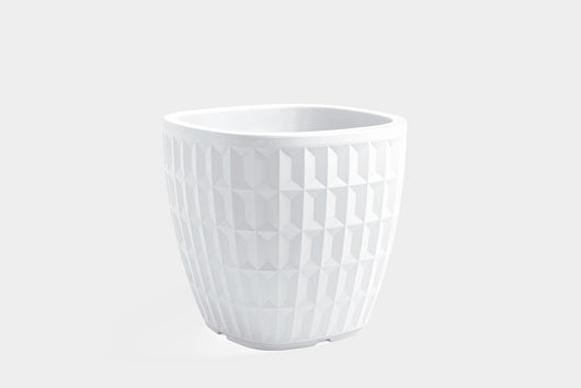 Vaso TYLE quadrato in resina 30 cm - arredo moderno giardino fioriera Colore: Bianco
