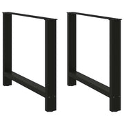 Set di 2 gambe geometriche per tavolo da pranzo 100 x 73 cm con piedini regolabili design moderno in acciaio nero 02_0057560