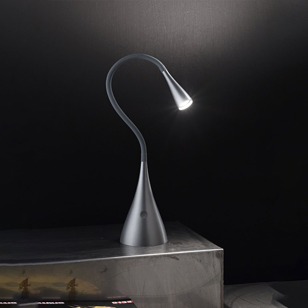 Lampada Da Scrivania Contemporanea Snake Acrilico Grigio Led 3W 3000K