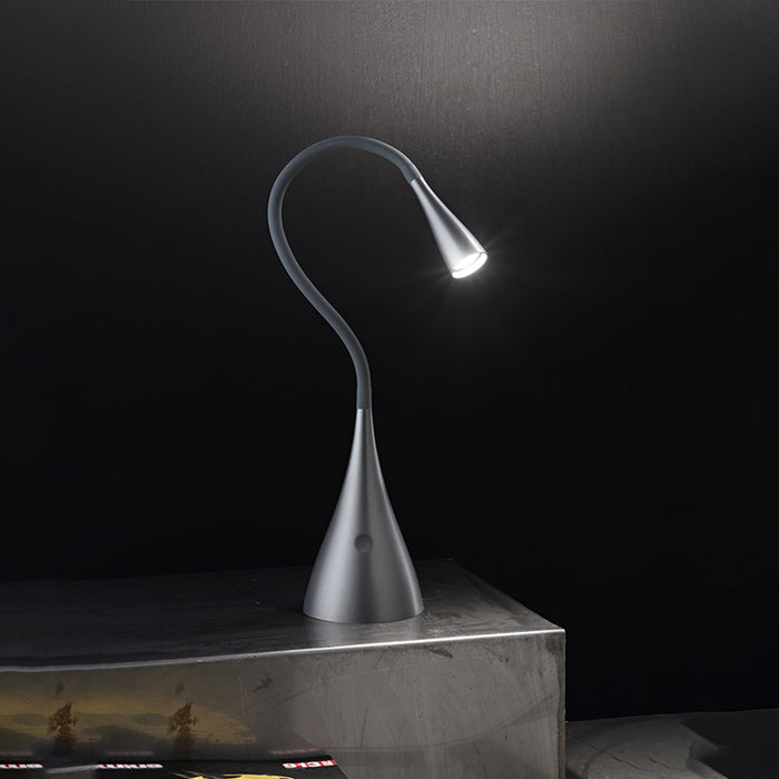 Lampada Da Scrivania Contemporanea Snake Acrilico Grigio Led 3W 3000K