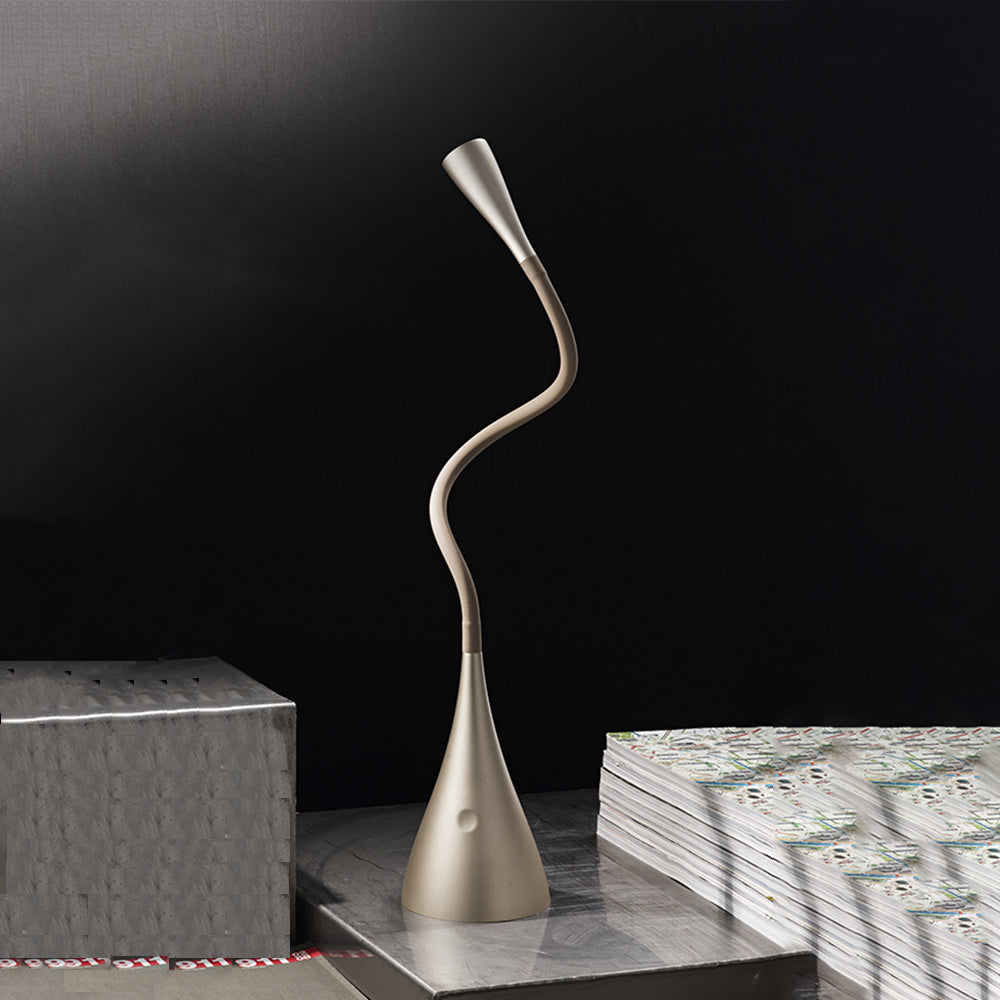 Lampada Da Scrivania Contemporanea Snake Acrilico Oro Led 3W 3000K