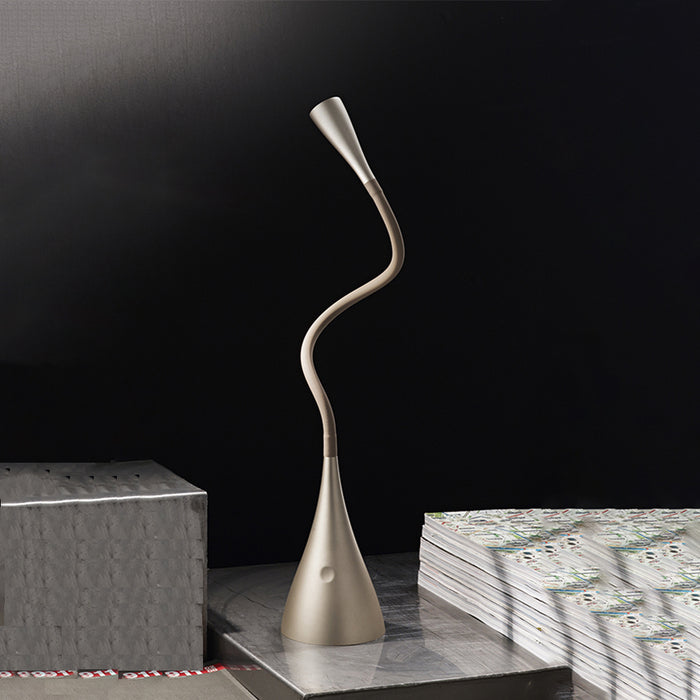 Lampada Da Scrivania Contemporanea Snake Acrilico Oro Led 3W 3000K