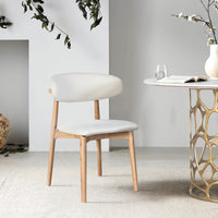 Set di 2 sedie in legno di caucciù.