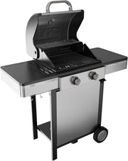 Black + decker bxog7200e barbecue inox a gas gpl con 2 bruciatori e ripiani laterali