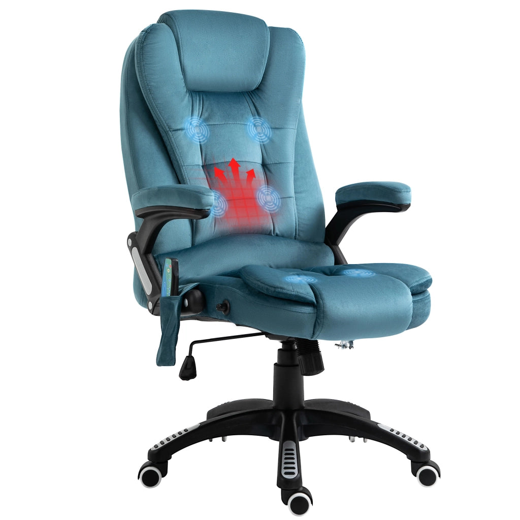 Sedia da ufficio ergonomica ¨C zephmum ¨C blu, tessuto, altezza regolabile