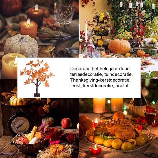 Filodiffusione per Decorazioni Autunnali - 24 LED Luci Fatte a Mano per Autunno, Foglie di Acero Filodiffusione per Natale, Halloween, Decorazione per la Casa