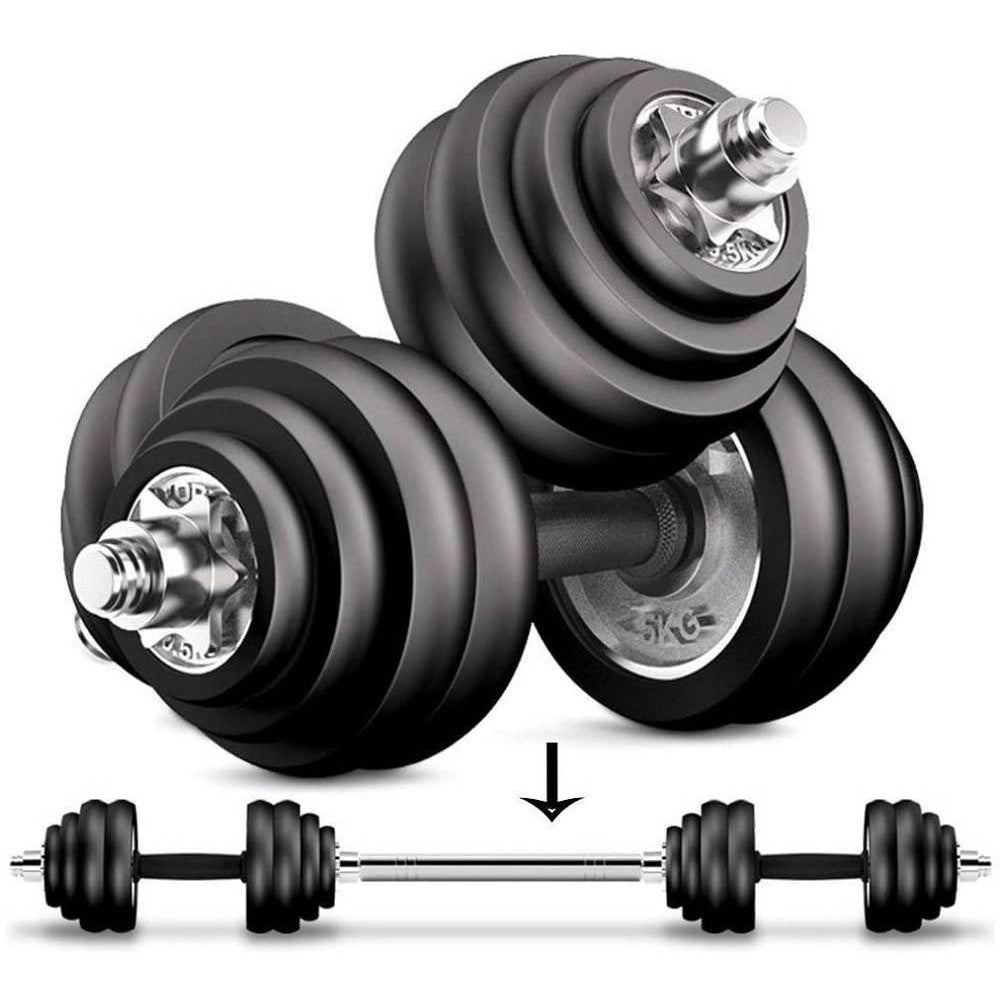Trade Shop - Set Manubri Regolabili Dumbbell 30kg Manubrio Elettrolitico Bilanciere Palestra -
