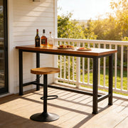 Sgabello da bar girevole in legno massello, regolabile 60-81 cm