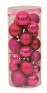 NATALE SFERE ASS.TE MM.60-70 FUCSIA CNF.24 PZ