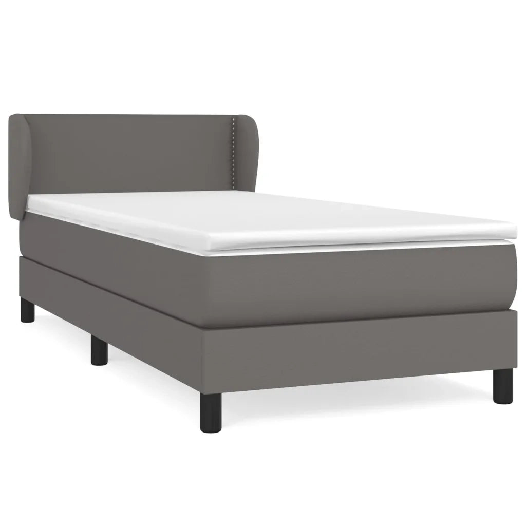 Giroletto a Molle con Materasso Grgio 80x200 cm in Similpelle