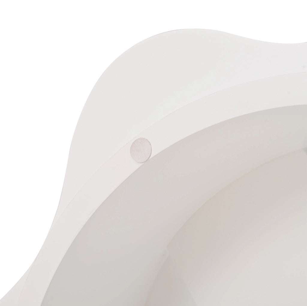 Tavolino da caffè 74.8x67.5x31 cm girevole a 360° in MDF bianco crema