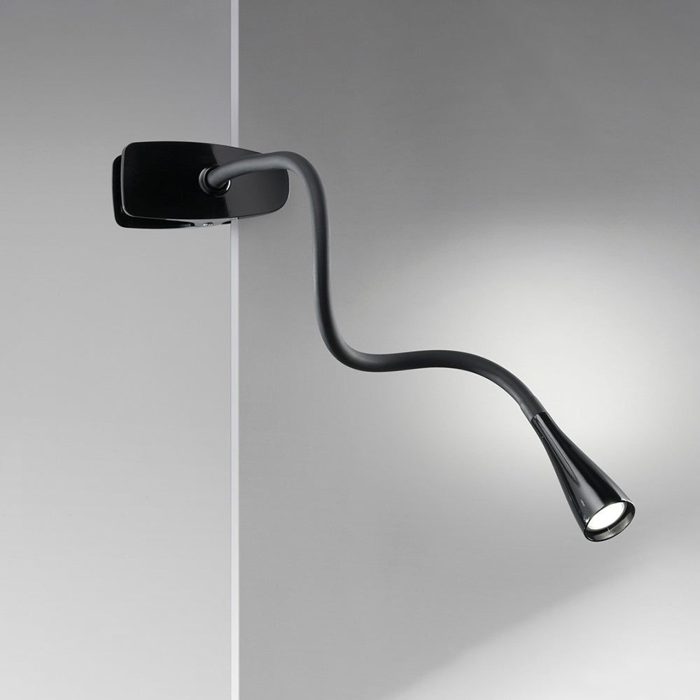 Lampada Da Scrivania Contemporanea Clip Snake Acrilico Nero Led 3W 3000K