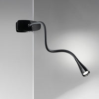 Lampada Da Scrivania Contemporanea Clip Snake Acrilico Nero Led 3W 3000K
