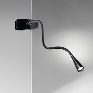 Lampada Da Scrivania Contemporanea Clip Snake Acrilico Nero Led 3W 3000K