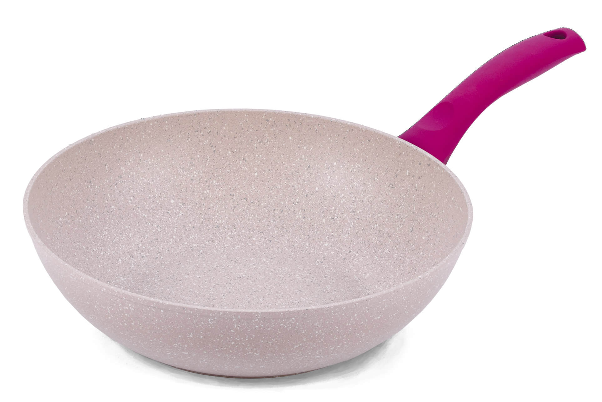 Wok Padella in Alluminio Ø 28 cm Antiaderente Induzione Bisetti Stonerose