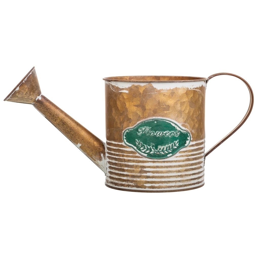 Annaffiatoio in metallo dorato 32x12x12,5/14h