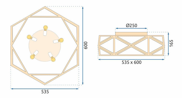 Lampada Da Soffitto 60cm App1240-c Gold