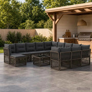 Set Divano da Giardino 13 pcs Grigio polyrattan 3434462