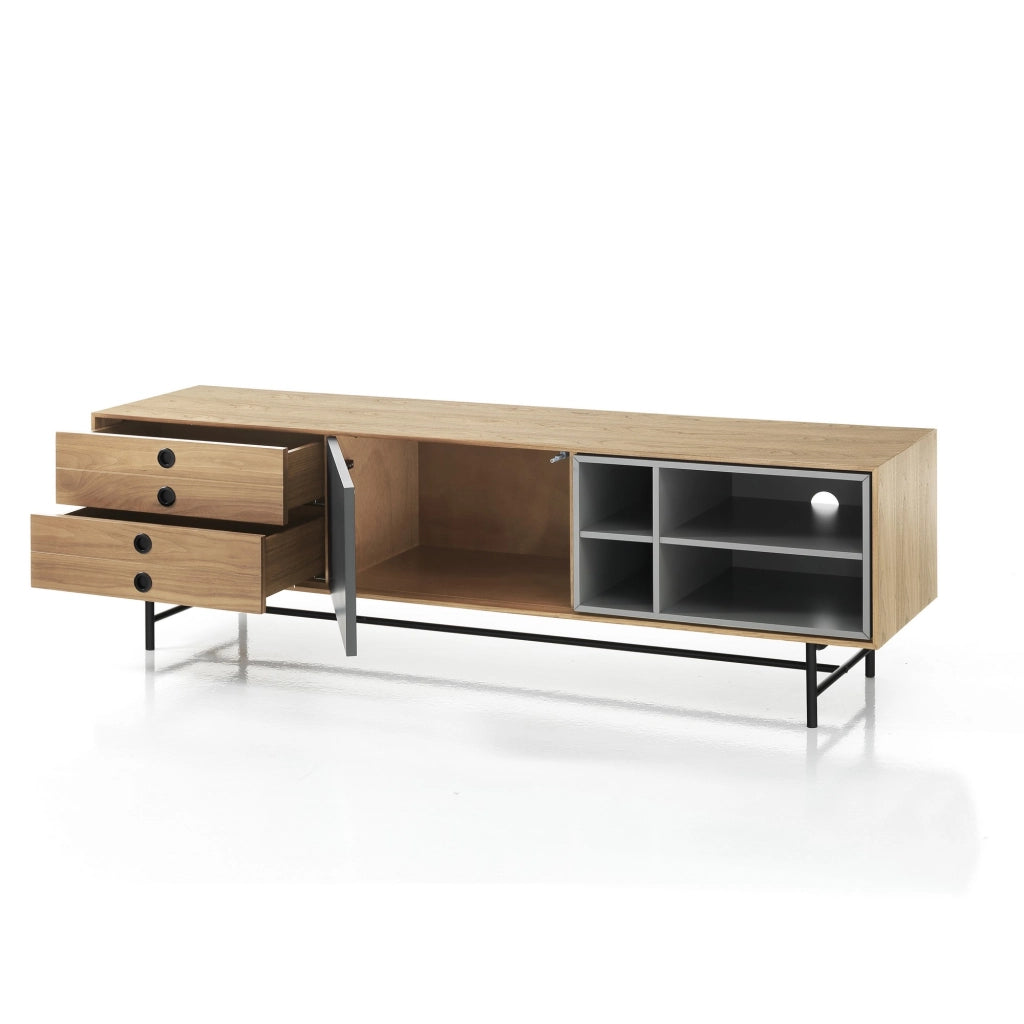 Madia porta TV effetto legno finitura rovere cm. L.170 P.40 H.51