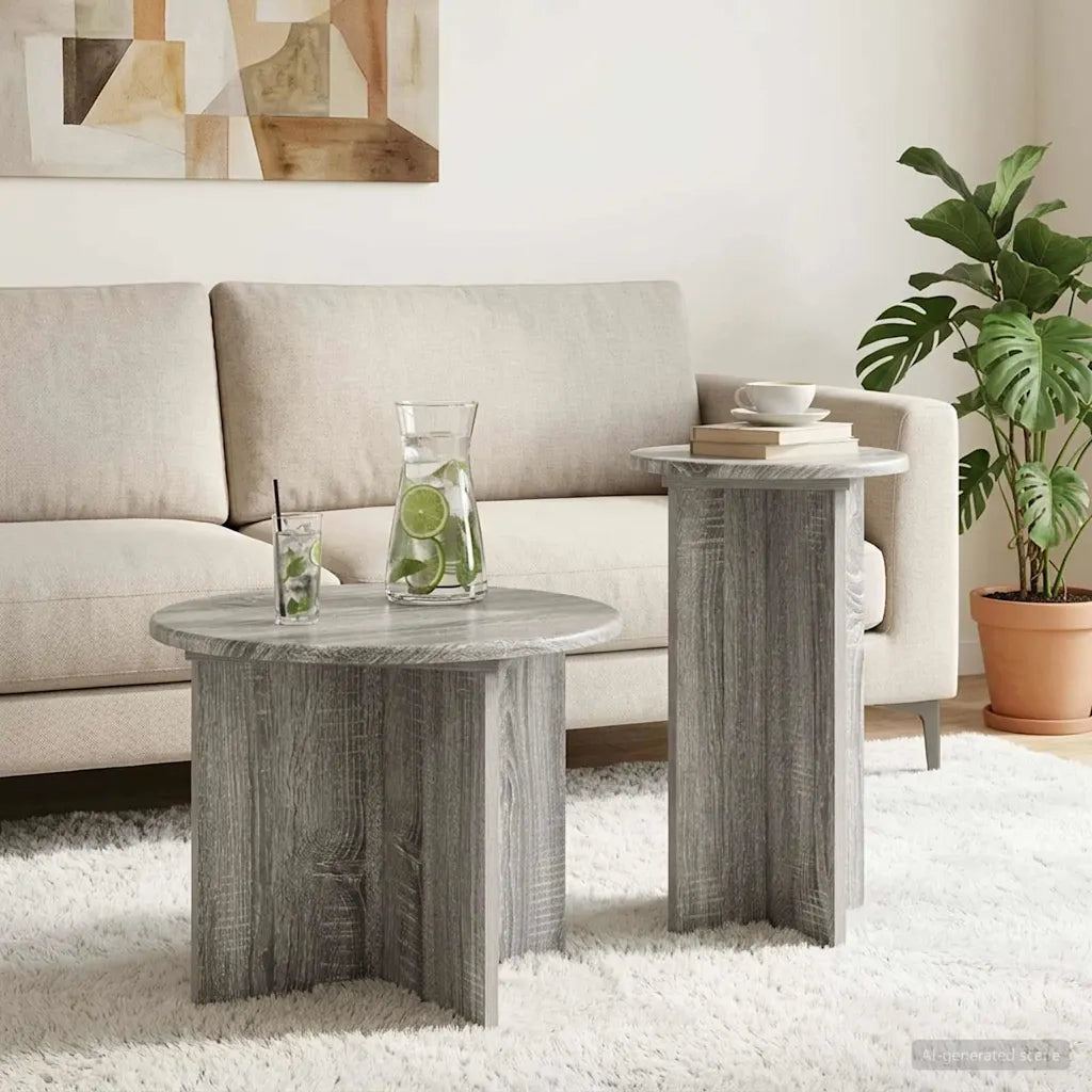 Set tavolini 2 pcs Grigio Sonoma Legno ingegnerizzato 8001034