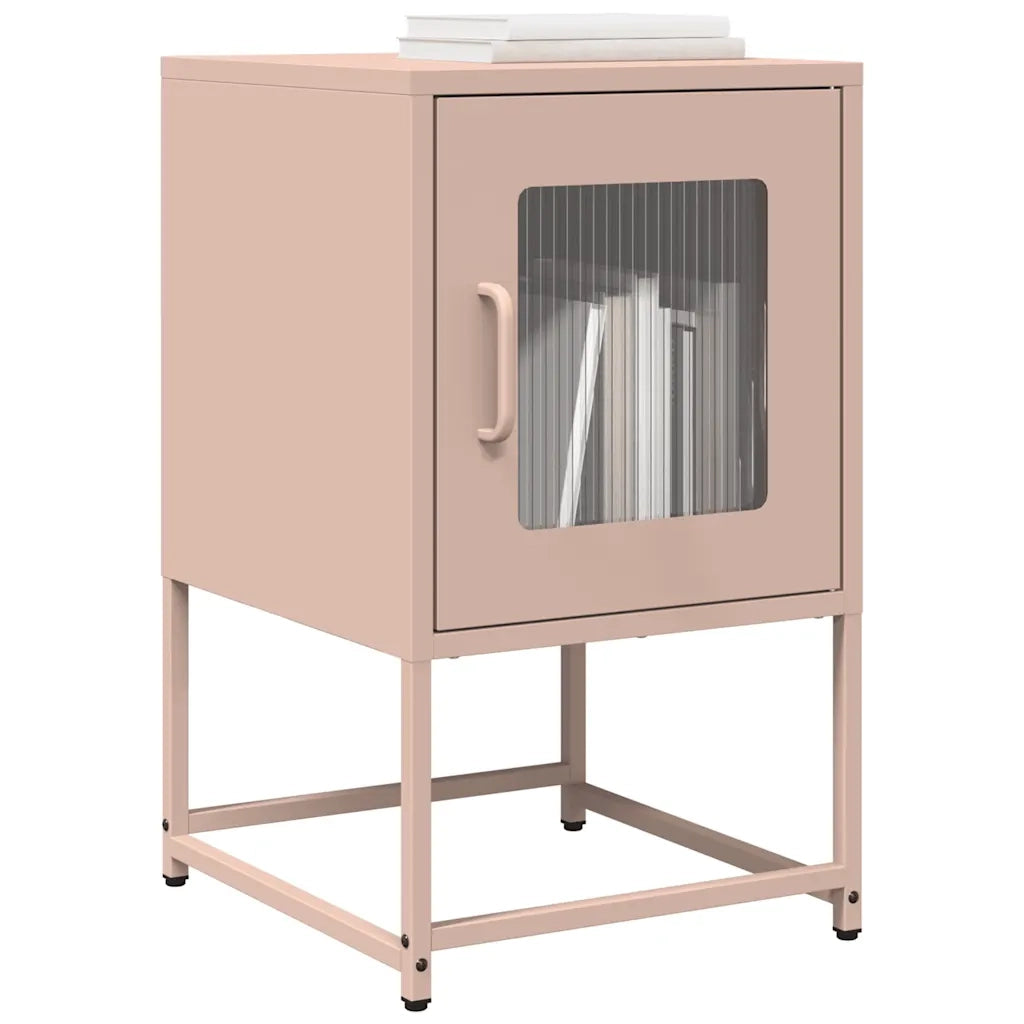 vidaXL Comodino Rosa 36x39x60,5 cm in Acciaio Laminato a Freddo