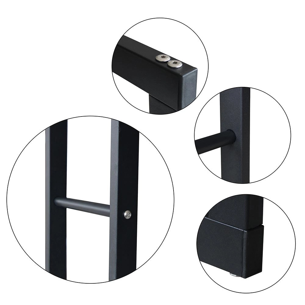 Portalegna in Metallo Verniciato Porta Legna Interno Esterno 100x40x25cm Nero