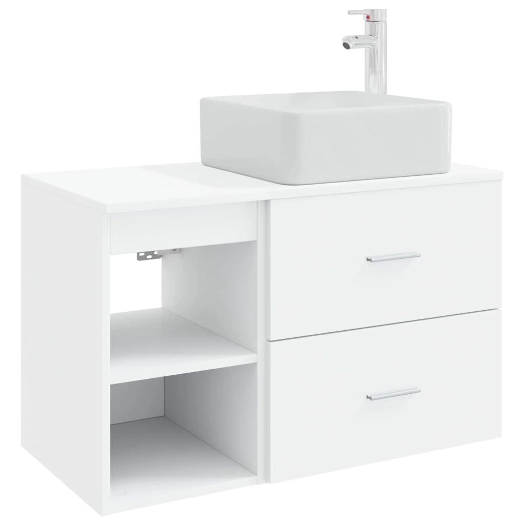 Set di mobili per il bagno 2 pcs Bianco Legno ingegnerizzato 3403896