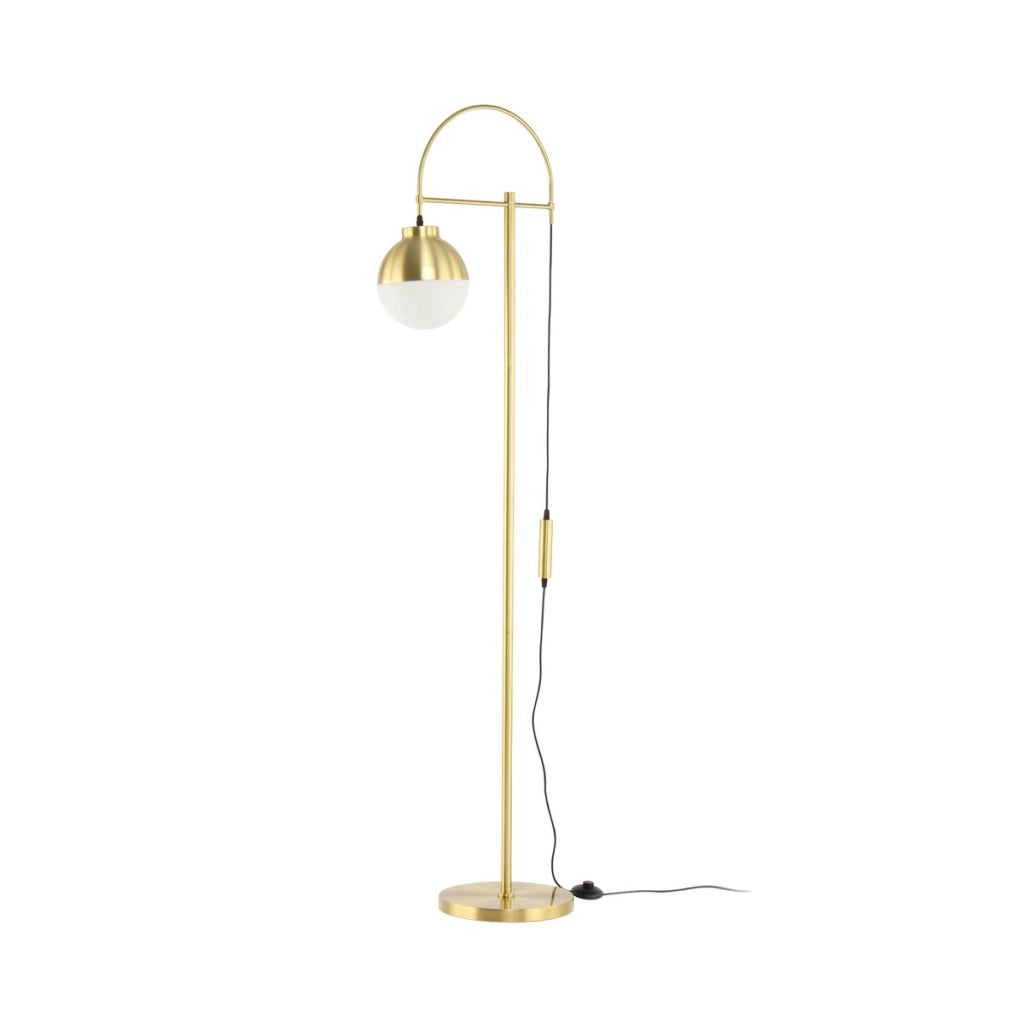 Lampada da terra Lavina in vetro e metallo oro