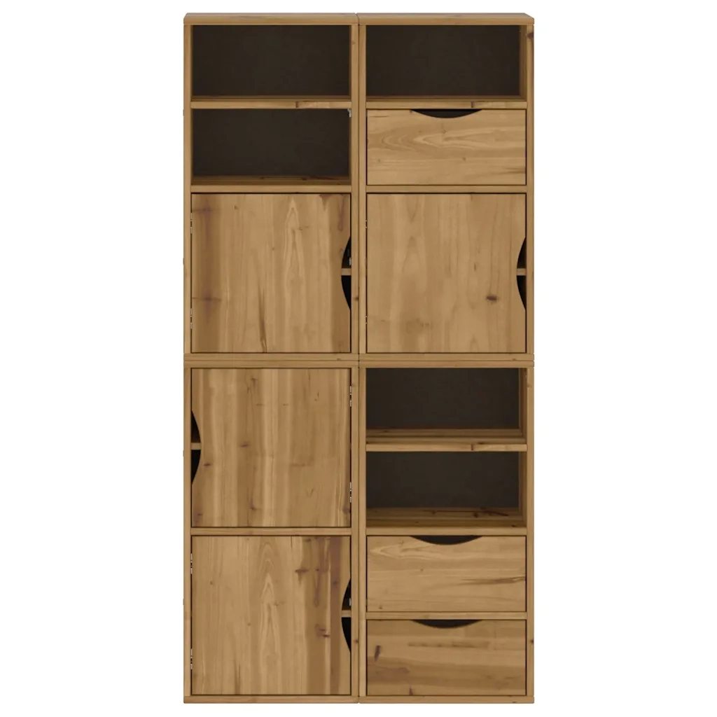 Armadietti Laterali 4 pz ODDA 40x24x79 cm Legno Massello Pino