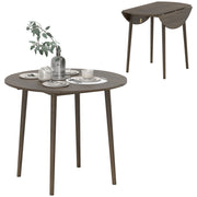 Tavolo da pranzo allungabile pieghevole rotondo ¨C zephmum ¨C grigio legno ? 89x73.5 cm