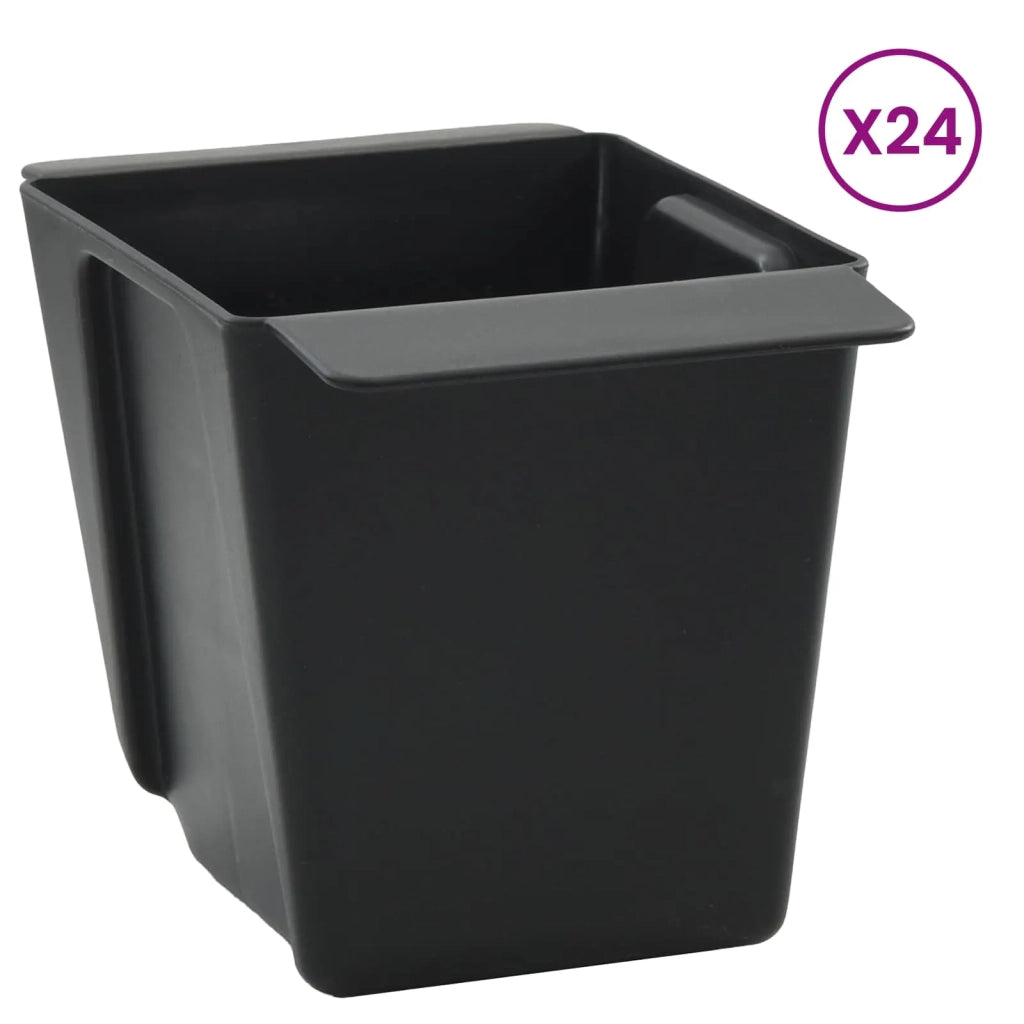 Fioriere per Euro pallet 24 pcs Nero 13,5 x 9 x 9,5 cm 42037223