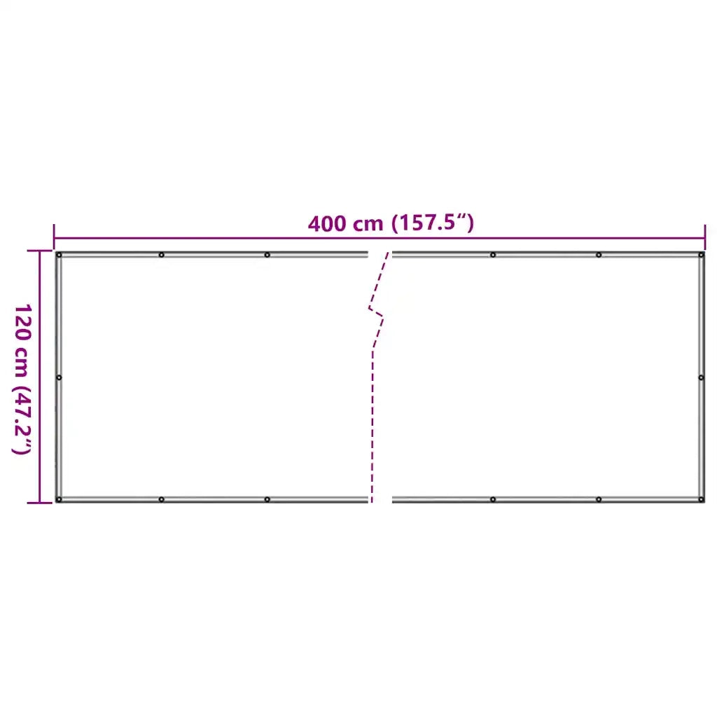 Paravento da Balcone Grigio 400x120 cm in PVC 4005493